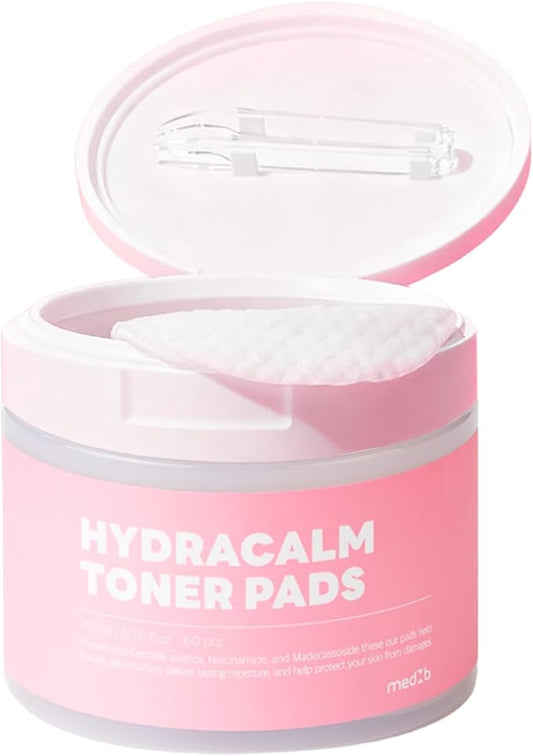 MEDB Hydracalm Toner Pads - 60 Counts Exfoliating Face Pads, Alcohol-Free, Korean Skin Care