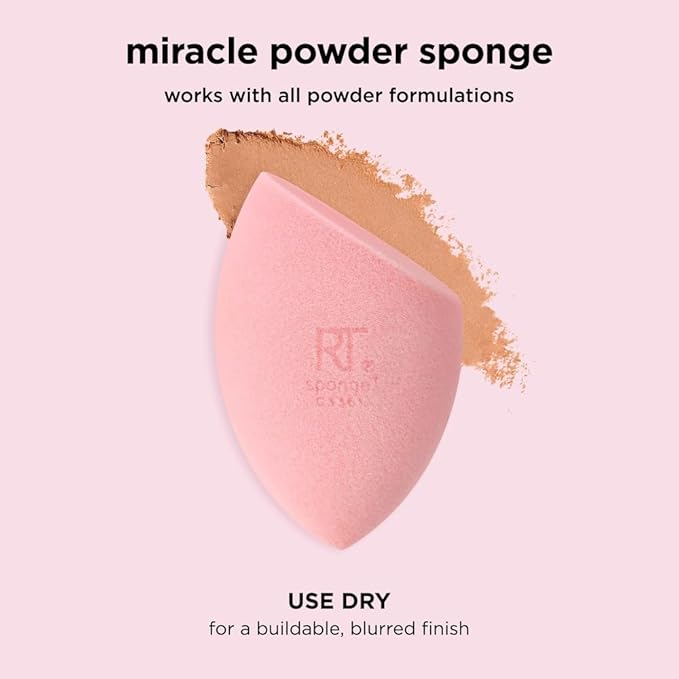 Real Techniques 6 Pack Assorted Makeup Blending Sponges, 3 Miracle Makeup Sponges, For Blending, Baking, And Setting, Use With Foundation & Powder, Dewy or Matte Finish, Cruelty-Free