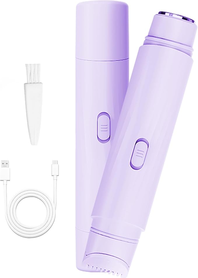 New Pinsliee Electric Razors for Women, Glowhave Double Headed Bikini Trimmer, Body Hair Shaver, Travel Razors for Women, Suitable for Underarms, Legs, Arms,Face (Pink Purple)