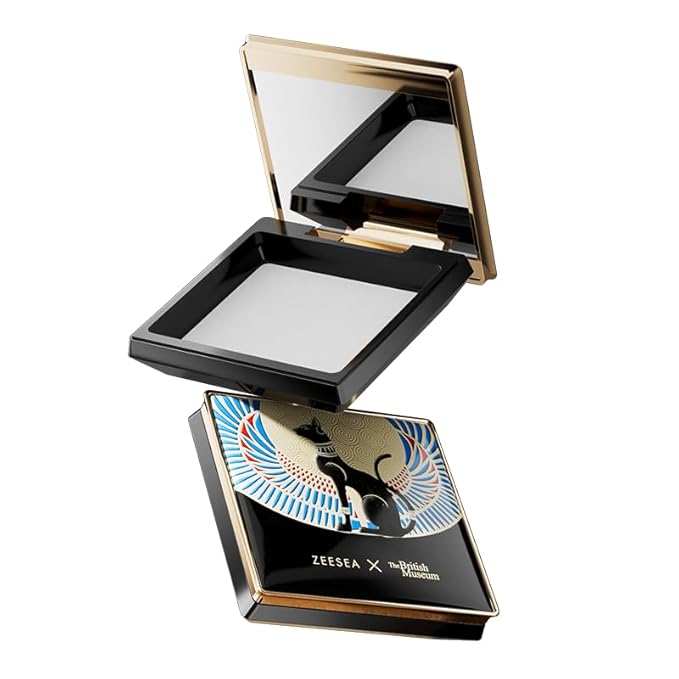 ZEESEA Pressed Powder The British Museum Egypt Series Long Lasting Oil Control Facial Finishing Brighten Setting Powder Multi-use Foundation(#03 Translucent)
