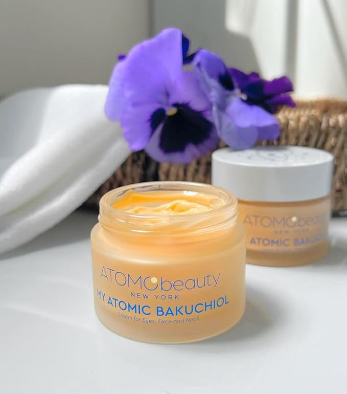 MY ATOMIC BAKUCHIOL Cream for Eyes, Face and Neck – Bakuchiol + Purified Quinoa Seed Polysaccharides | Anti-Aging, Lifting & Brightening | Retinol Alternative | Vegan & Dermatologically Tested – 45ml