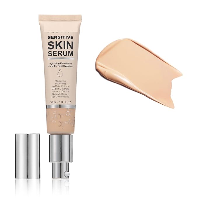 MAEPEOR Hydrating Foundation 6 Colors Full Coverage Liquid Foundation Naturally Mattle Oil-Control Foundation for All Skin Tone (02 Nude)