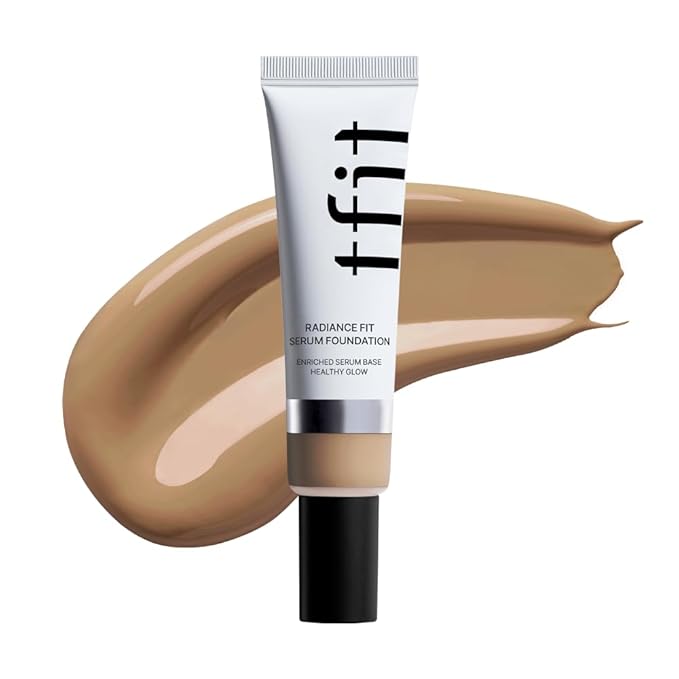 TFIT Radiance Fit Serum Foundation - Flawless Coverage, Dewy finish, Long-lasting, Lightweight, Korean Makeup,1.05 Oz. (W04 Buff, 1.05 Oz.)