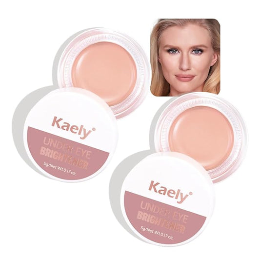 evpct 2Pcs Rose Pink under Eye Corrector Brightener Concealers for Older Women Dark Circles, under Eye Cream Pot Concealer Full Coverage Peach Color Corrector Makeup, Nourishing Waterproof