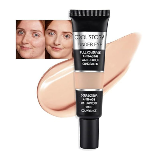 Kaely under Eye Concealer Full Coverage,Waterproof Concealer for Dark Circles,Puffiness,Redness,Cream Foundation Eye Brightener Serum,Color corrector de ojeras,Anti Aging,Natural Matte Finish,Neutral