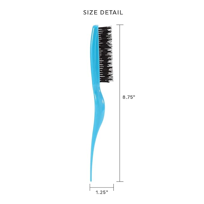 Cricket Amped Up Teasing Hair Brush - Adds Major Volume and Shine, Heat Resistant, Ideal for Slick Back, Updos, and Detangling All Hair Types, with Ergonomic Handle and Sectioning Tip, Aqua