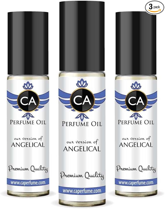 CA Perfume Impression of Thierry M. Angelical For Women Replica Fragrance Body Oil Dupes Alcohol-Free Essential Aromatherapy Sample Travel Size Concentrated Long Lasting Attar Roll-On 0.3 Fl Oz-X3
