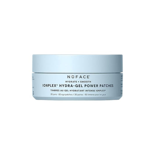 NuFACE IonPlex Hydra-Gel Power Under Eye Patches - Gel Under Eye Mask for Puffy Eyes & Dark Circles - Cooling Wrinkle Patches & Hydrating Treatment Pads to Energize, Brighten & Tighten (60 Count)