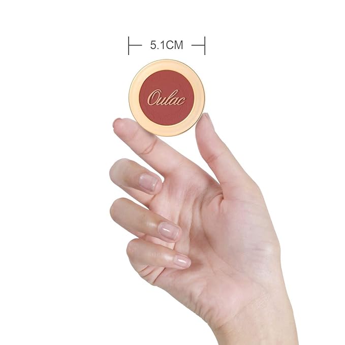 Oulac Plummy Brown Blush Makeup Powder| Rich Color Cream Blush Blendable| Natural Matte Tan Skin| Vegan &Cruelty-Free | 02 Cheek to Cheek 4.8g