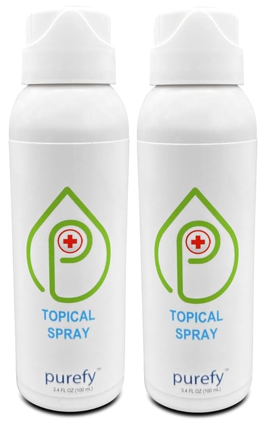 Topical Airesol Spray (3.4oz, 2pk) Soothing Face & Body Skin Spray, Purefypro Dermal HOCL Technology, Natural Skincare Support Redness, Irritations, Eyelid Bumps, Dry Skin, Athletic Itch
