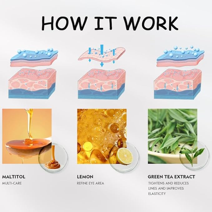 Eye Gel Patch（30 Pairs）Under Eye Patches Mask Essence Extract Under Eye Gel Pads to Reduce Puffy eyes, Dark Circles and Wrinkles (Green Tea)