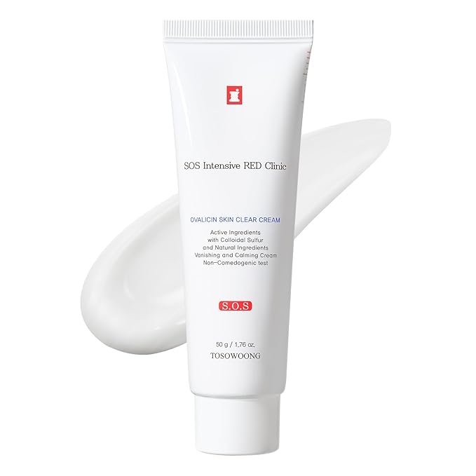 Ovalicin Skin Clear Cream, Skin Soothing, Moisturizing with Niacinamide and Sulfur, Korean Skincare, 50g, 1.76 oz.