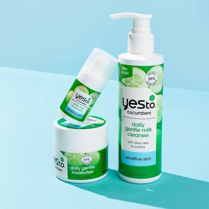Yes To Cucumbers Sooth And Calming Daily Gentle Moisturizer For Sensitive Skin With Aloe And Sweet Almond Oil, 1.7 Fl Oz