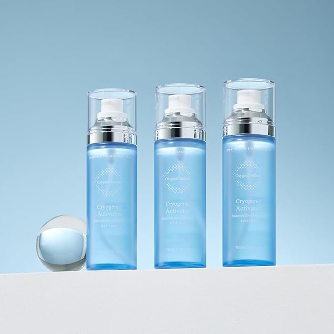 Cryogenic Activator (100ml / 3.38oz) – Facial Mist Toner for Hydrating, Soothing, and Cooling, Naturally Derived Deep Sea Water with Pure Oxygen, Suitable for All Skin Types