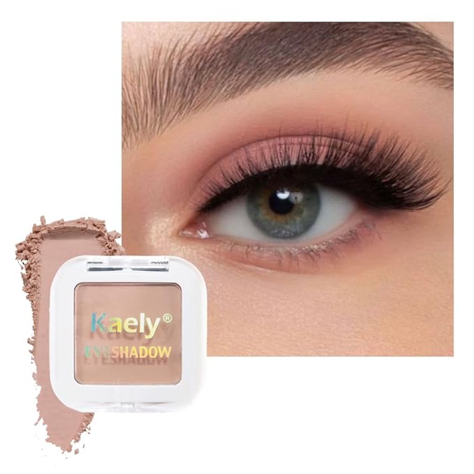 Kaely Pressed Single Eyeshadow Makeup, Nude Pink Matte Highly Pigmented Monochrome Eye Shadow Palette, Waterproof Neutral Powde Mini Eyeshadow, sombras para ojos, Lightweight Blendable, 19