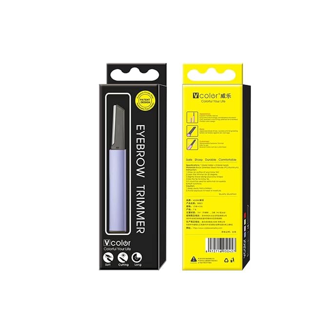 Exfoliating Eyebrow Razor Dermaplaning Tool Eyebrow Trimmer with 4 Replacement Blades, Facial Razors for Women Aluminum Alloy Handle & Stainless Steel Blade (Blue)