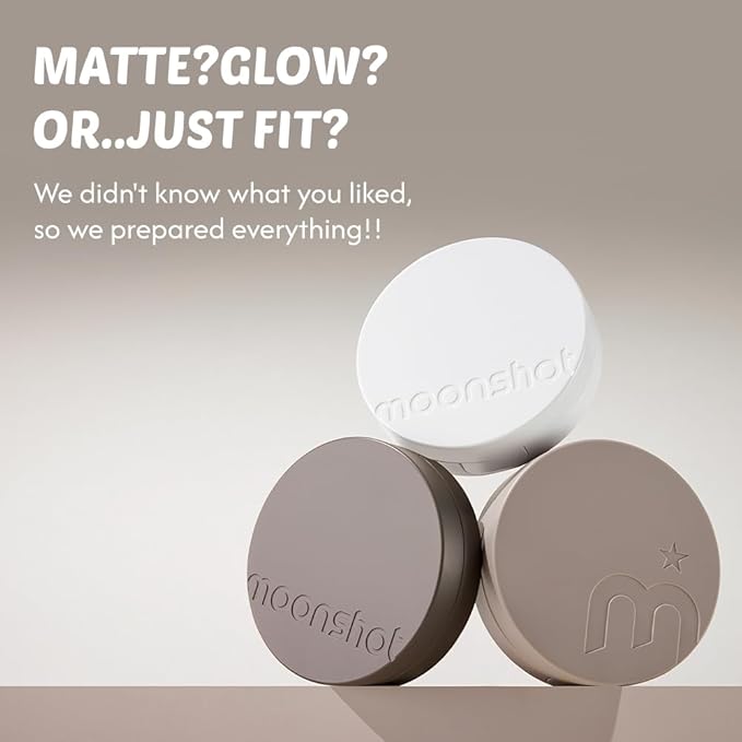 MOONSHOT KOREA Matte Fit Cushion Foundation Full Coverage Matte Finish, Breathable Makeup for Face, Long Lasting, Lightweight K-BEAUTY (23N Cosmic Beige, Matte Fit Cushion)