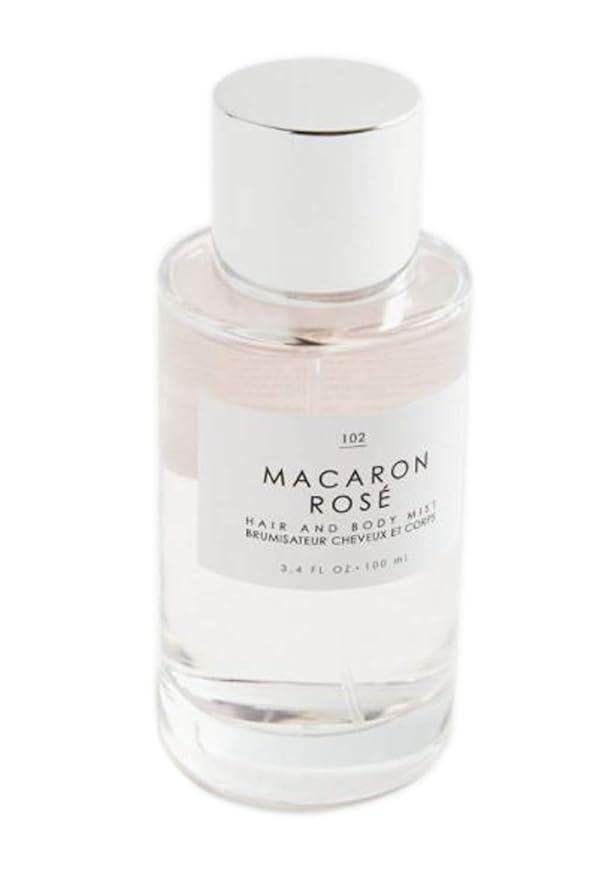 Gourmand Macaron Rose Hair + Body Mist 3.4 Fl.Oz! Blend Of Eau De Rose, Turkish Delight And Sugarcane! Perfumed Hair & Body Mist For All Day Long-Lasting Freshness! Choose Your Scent! (Macaron Rose)