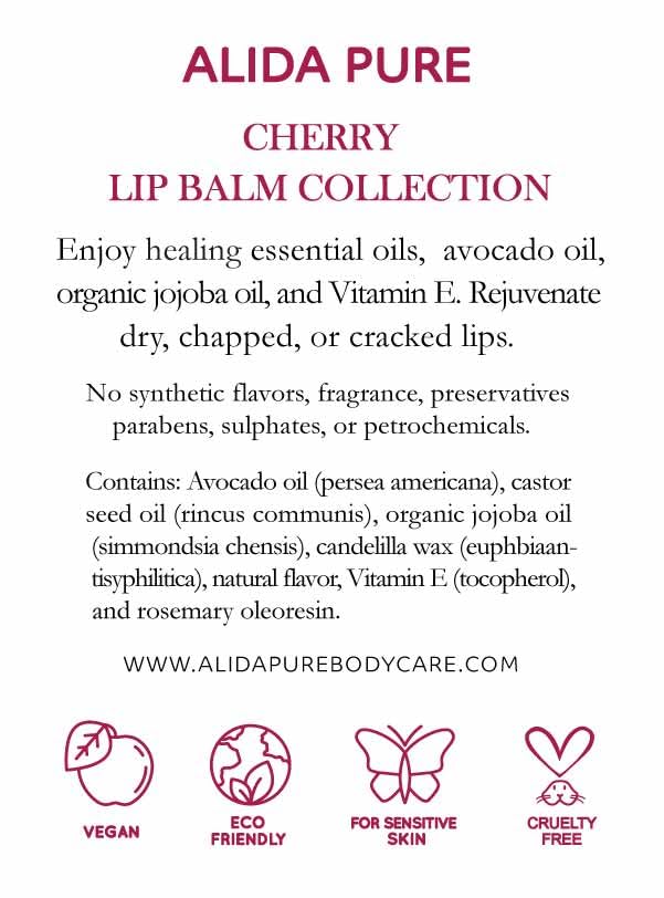 Cherry Lip Balm Collection, Vegan Lip Lips,