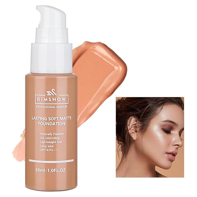 Flawless Matte Liquid Foundation Makeup, Vegan & Cruelty-Free, Liquid Oil-Free Foundation Face Makeup for Combination & Oily Skin, Longwear Medium-Full Coverage (08, 30ml)