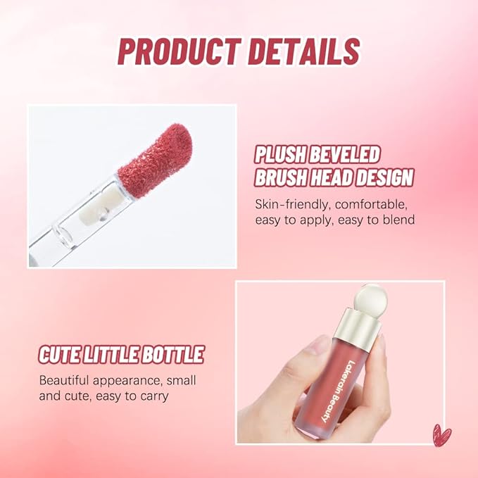 Liquid Blush,Soft Cream Face Blush, Dewy Cheek Tint, Long Lasting Natural Matte Finish Looking,Moisturizing Lightweight Blendable Feel (02 - HAPPY)