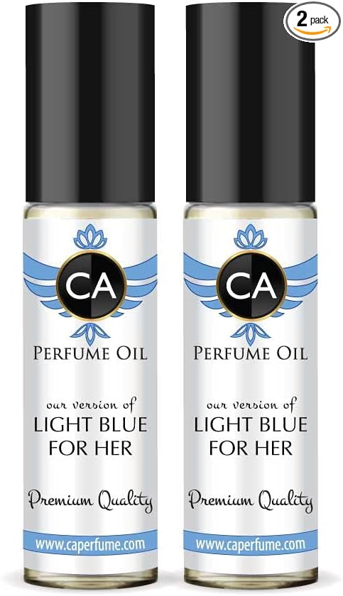 CA Perfume Impression of Light Blue For Her For Women Body Oil Roll-On 0.3 Fl Oz-X2