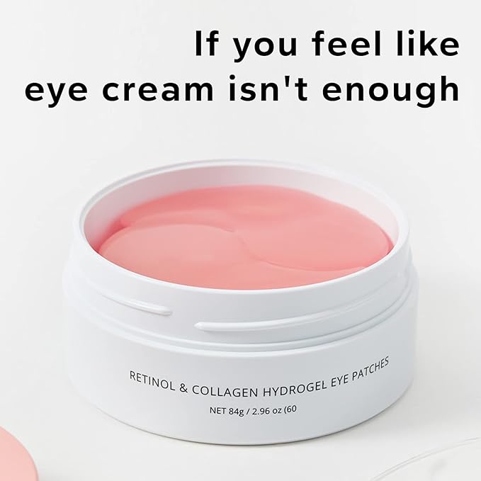 Retinol & Collagen Under Eye Patches - Under Eye Patch for Puffy Eyes & Bags, Dark Circles and Puffiness, Cooling Patches for Skincare, Under Eye Patchess for Beauty & Personal Care