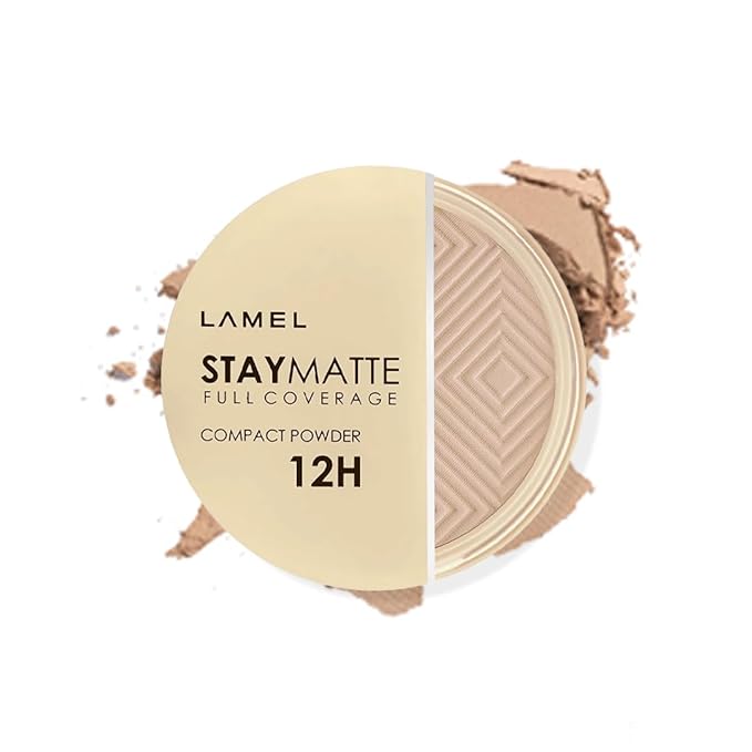 Lamel Stay Matte Compact Powder - Light Natural Coverage - Universal Neutral Undertone - Cruelty Free - Natural - N.403
