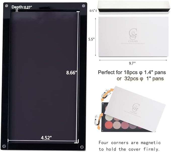 Acrylic empty Magnetic Eyeshadow Palette Makeup Palette empty