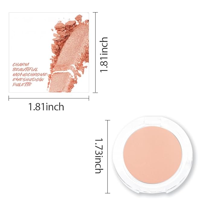 Single Mini Pressed Eyeshadow Makeup Palette, Nude Skin Color Sparkle Shimmer Glitter Monochrome Cream Eye shadows Palette Brightener Makeup for Older Women, Pigmented Waterproof 02#