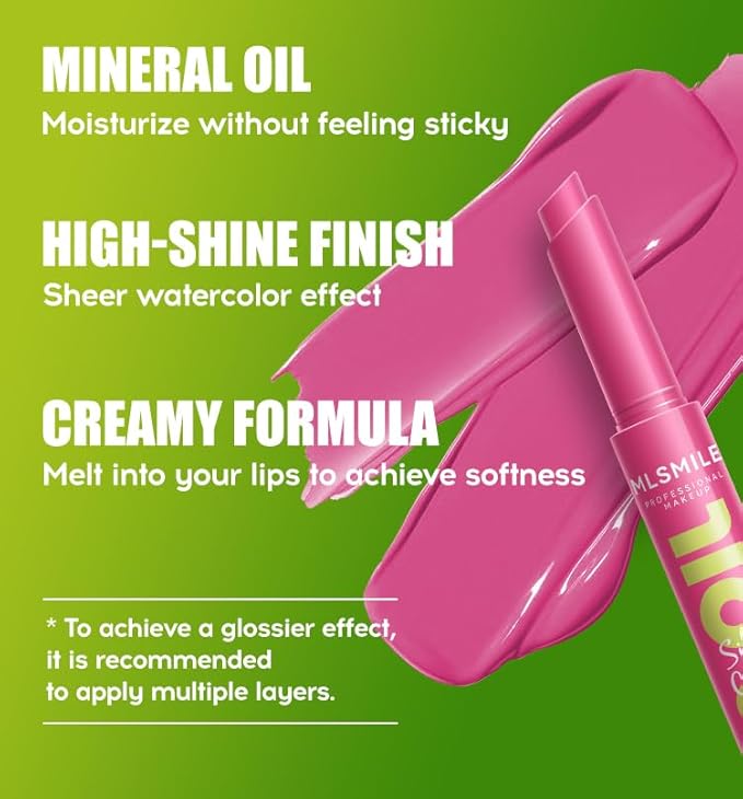 3 Colors Fat Lip Oil Click Slick, Moisturizing and Long-lasting Lip Balm, Non-stick and High Pigment Lip Glow Oil, Lightweight Lip Plumper with Coconut Oil (Set: A)