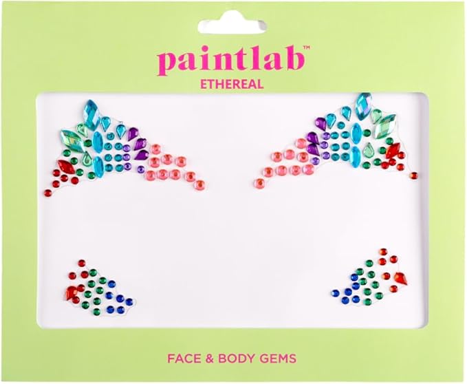 PaintLab Eye Gems, Self-Adhesive Rhinestones for Makeup, Face Jewels for Beginners, Kids, Teens, and Women, Ethereal