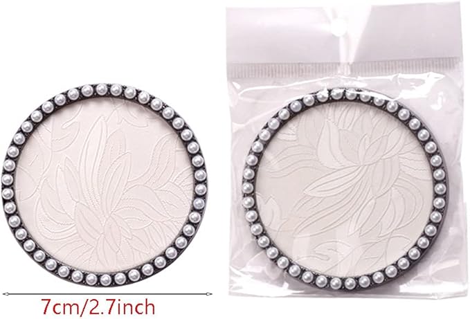 1 Pc Resin Nail Art Palette Nail Art Display Holder Round Inlay Rhinestone Makeup Palette Nail Painting Palette Gel Polish Colors Mixing Pallet (White)