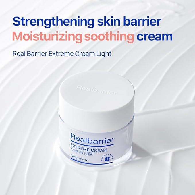 Real Barrier | Extreme Cream Light | Lightweight Daily Soft Face Moisturizer | Facial Moisturizing Cream with Hyaluronic Acid & Ceramides | Sensitive Skin Barrier Korean Skin Care | 1.69 fl oz (50ml)