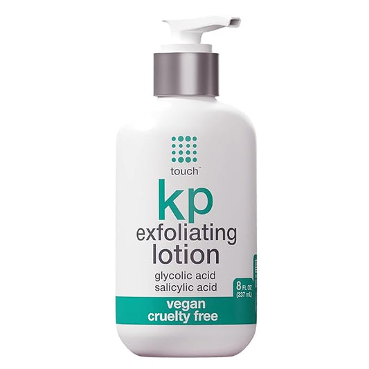 TOUCH Glycolic Acid Lotion for Keratosis Pilaris - KP Exfoliating Body Lotion Moisturizer - for AHA BHA Rough & Bumpy Skin- Gets Rid of Redness - 8 Fl Oz