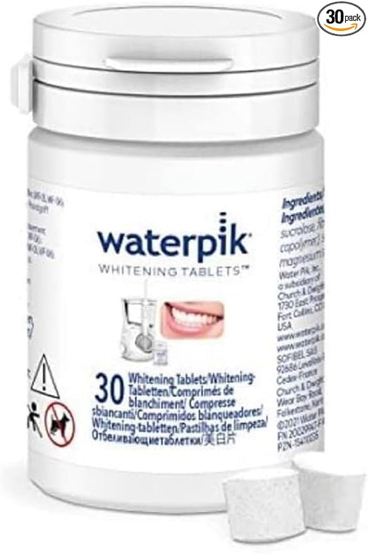 Waterpik Whitening Water Flosser Tablets - Fresh Mint Flavour - Compatible With WF-05 and WF-06 Models - Pack of 30