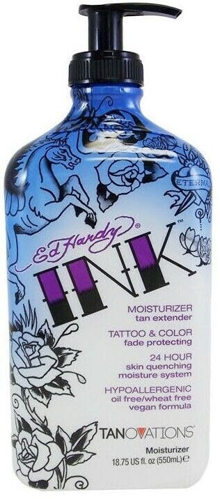 European Gold Flash Black 2000x, 12 oz & Ed Hardy Ink Moisturizer, 18.25 oz, Bronze