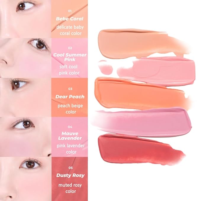 Fluffy Air Blusher 5 Colors - Lightweight Melting DUSTY ROSE)