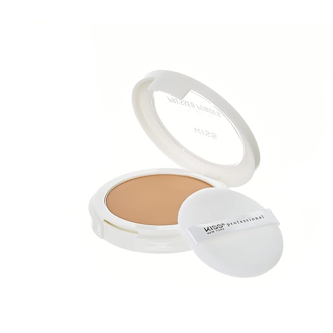 KISS Cover and Care Acne Control Pressed Powder Shine Free Face Light Weight Makeup Setting Powder - APP415 (Mocha)