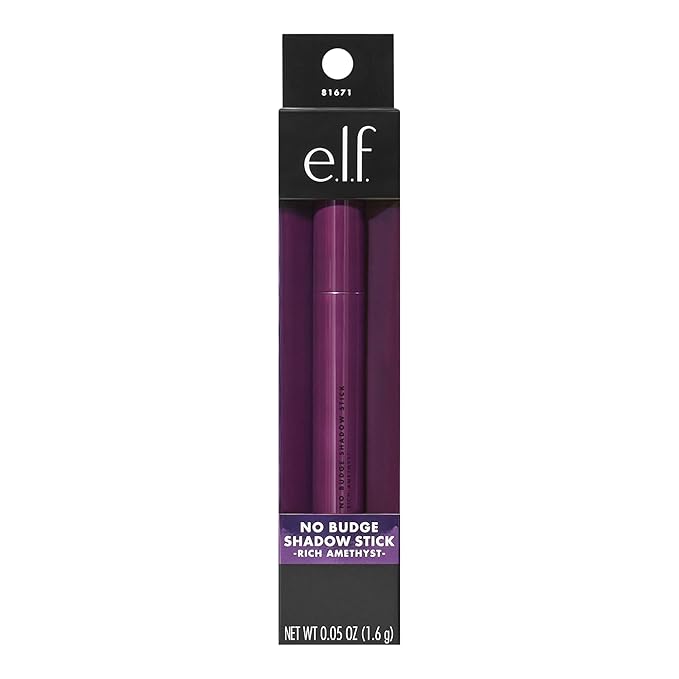 e.l.f. No Budge Shadow Stick, Longwear, Smudge-Proof Eyeshadow, Twist-up Design & Built-in Sharpener, Vegan & Cruelty-Free, Rich Amethyst