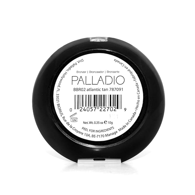 Palladio Baked Bronzer, Highly Pigmented and Easy to Blend, Shimmery Bronzed Glow, Use Dry or Wet, Lasts all day long, Provides Rich Tanning Color Finish, Powder Compact, Atlantic Tan