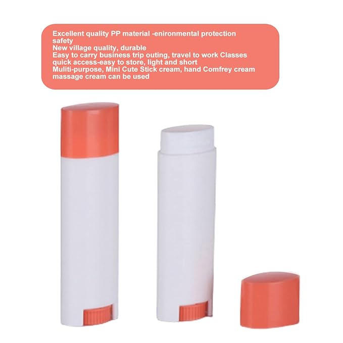 5ml 50Pcs Empty Oval Deodorant Lip balm Tubes Containers Twist-up Refillable Containers for Lipstick,Chapstick,Homemade Lip balm,DIY Deodorants(Pink White)