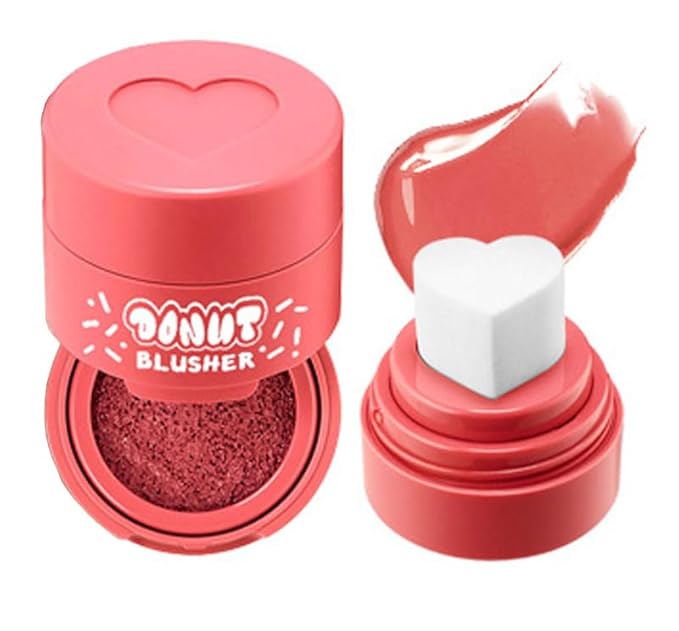 Stamp Liquid Blush Stamp Blush with Heart Shaped Applicator Natural Long Lasting Blush, Light and Airy Makeup for Women (4)