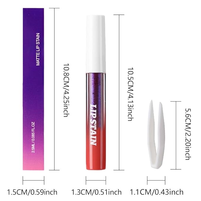 evpct Maroon Red Peel Off Lip Stain Tints with Tweezer, Matte Liquid Lipstick Lip Stain Long Lasting Waterproof for Women, Non-stick Cup Lipstick Peel Off High Pigmented Smudge-proof Easy to Apply, 01