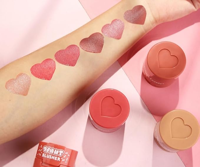 Stamp Liquid Blush Stamp Blush with Heart Shaped Applicator Natural Long Lasting Blush, Light and Airy Makeup for Women (3)