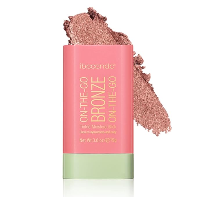 Cream Contour Stick, Face Shimmer Bronzer Stick, Blendable Natural Glow Highlighter Makeup Stick, Multi-Use Tinted Solid Moisturizer Stick, 01 Warm Glow