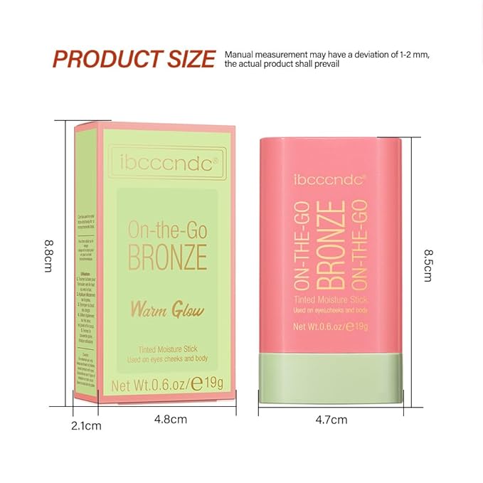 UNYOKE Soft Creamy Highlighter Blush Stick,Smooth Shimmer Bronzer Soft Glow） 6 Oz