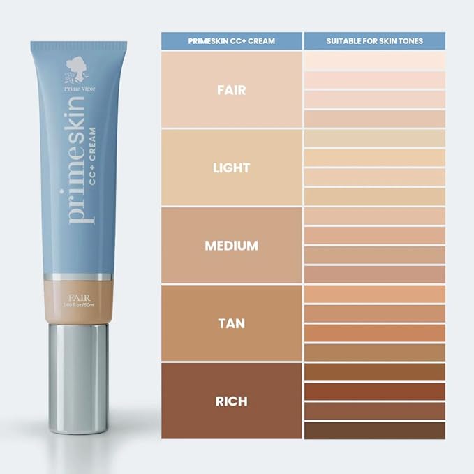 Primeskin Cc Cream for Older Women,Korean Cc Cream, Self Adjusting for Mature Skin, Satin Skin Korean 1.69 Fl Oz/50ml (LIGHT)