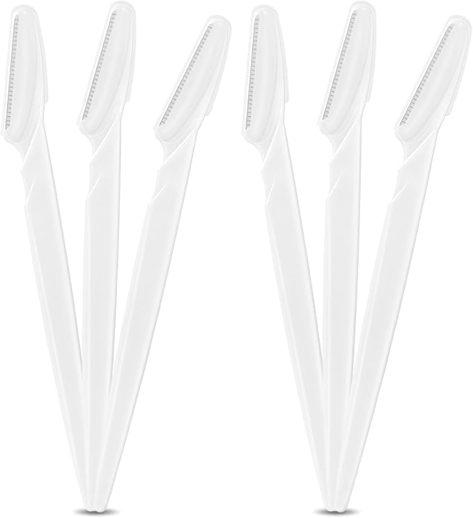 16 Pcs White Eyebrow Razor, Face Razors Multipurpose, Facial Razors for Women Men, Eyebrow Trimmers Shaver with Protective Cover, Dermaplaning Tools for Face Body Use, Facial Hair Removal Tools
