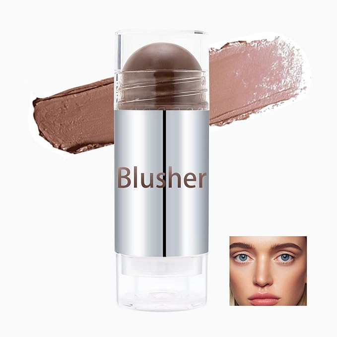 Boobeen Blush Stick Highlighter Makeup Stick Matte Contour Stick, Lightweight Cheek Blush Cream Shimmer Contouring Stick, Waterproof Multi Stick for All Skin Smooth & Natural